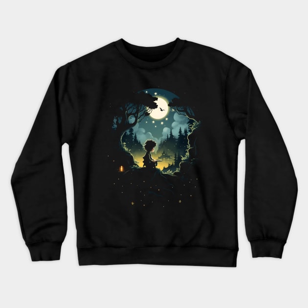 A Halfling at the Home of the Elves - Fantasy Crewneck Sweatshirt by Fenay-Designs